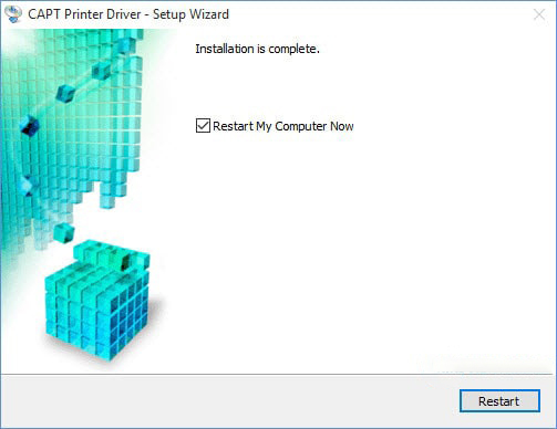 Tải Driver Máy In Canon 2900 Cho Windows 32 bit + 64 bit 12 Khởi động lại máy tính khi cài đặt hoàn tất